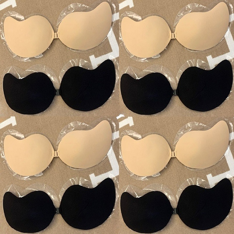 Strapless Bra Backless - 1/2 ペアプッシュアップ目に見えないブラジャーストラップレスバックレスブラジャー女性のためのウェディングパーティー粘着セクシーなブラジャーシームレス乳首カバーステッカー