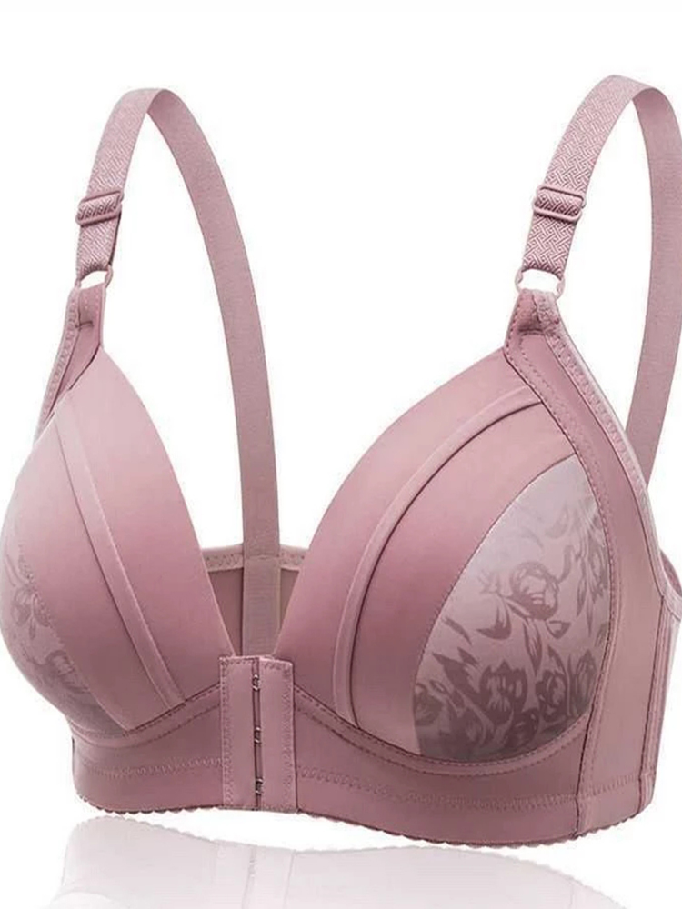 Bralette Wireless Soft - 女性用フロントクロージャー付きプッシュアップブラ,ワイヤレスブラレット,薄いギャザーブラ,ソフトフローラルトップ,セクシーな下着