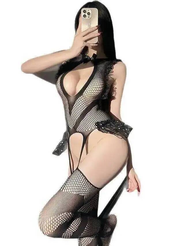 セクシーなレーストリムフィッシュネットボディストッキング網タ - Bodystocking Fishnet のレビューと価格