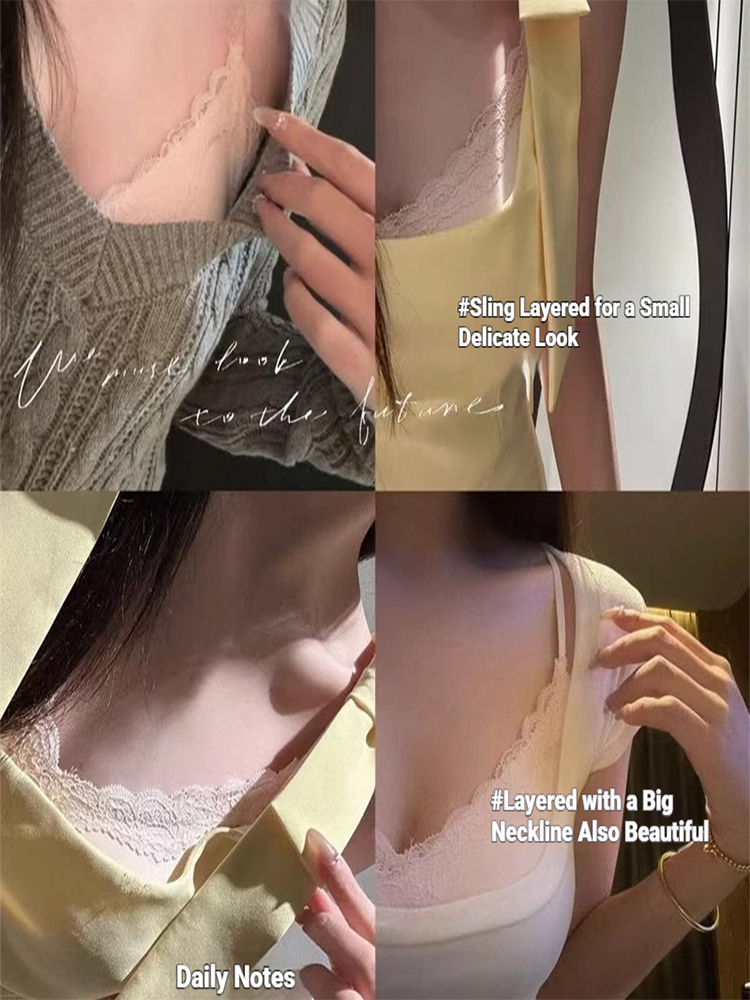 フレンチスタイルレースブラレット女性夏超薄型ベストブラジャー - Bralette Wireless Soft のレビューと価格