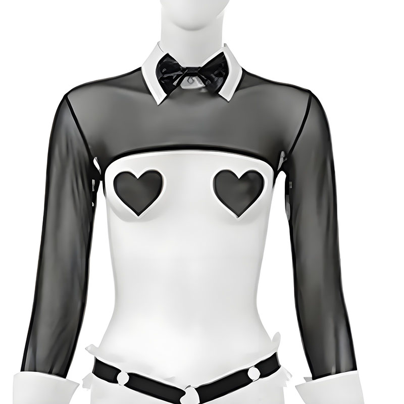 アニメバニーメイド制服メッシュボディスーツセクシーなランジェ - Garter Belt Set のレビューと価格