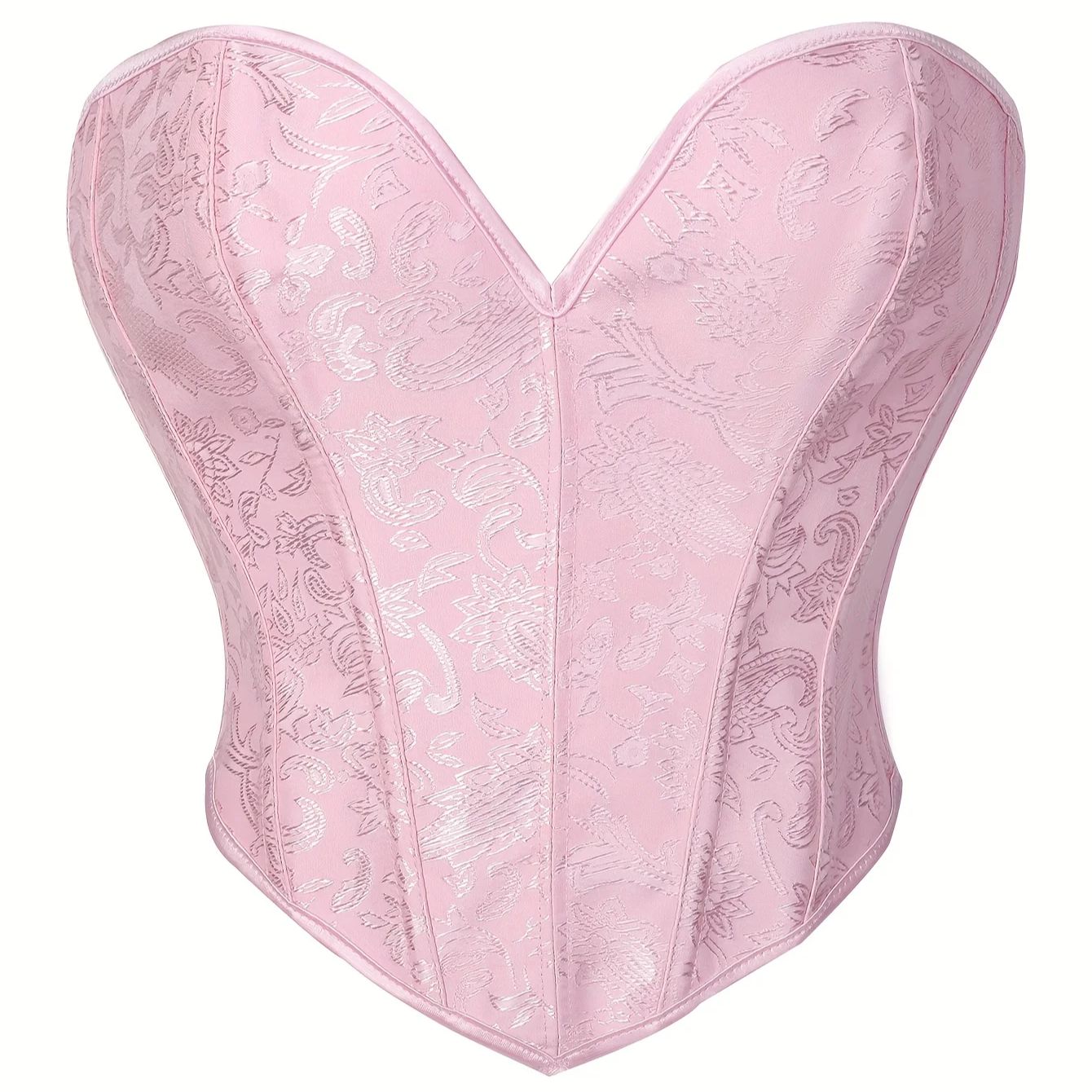ピンクのゴシック調ビクトリア朝風コルセット、ヴィンテージビス - Strapless Bra Backless のレビューと価格