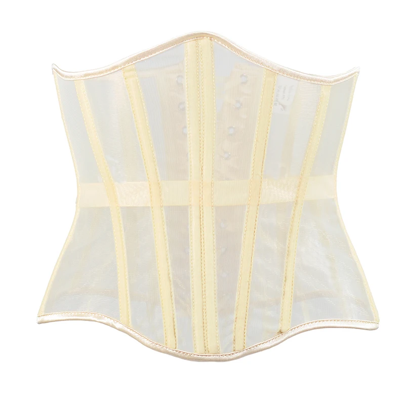 女性ウエストトレーナーセクシーな黒メッシュコルセットゴスヴィ - Corset Waist Cinch のレビューと価格
