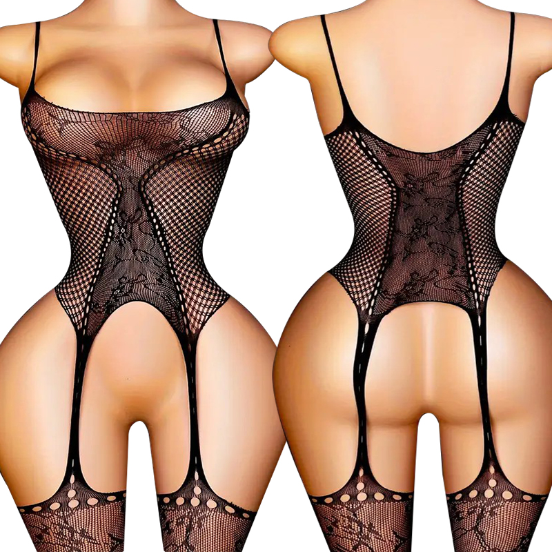 ホットエロティックランジェリーセット女性用メッシュクロッチレ - Bodystocking Fishnet のレビューと価格