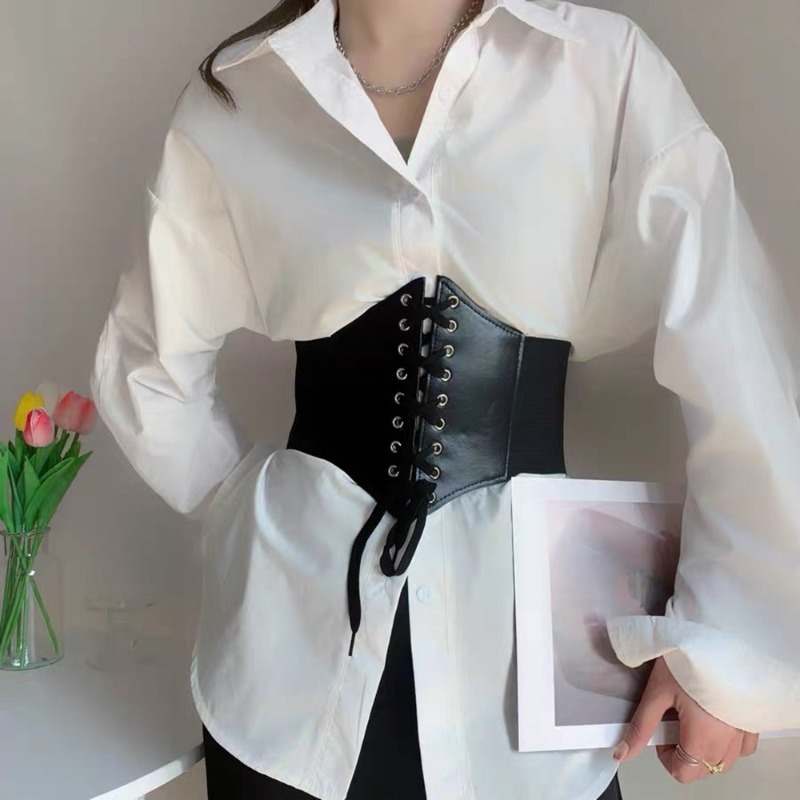ファッションコルセットワイドベルトフェイクレザー痩身ボディシ - Corset Waist Cinch のレビューと価格
