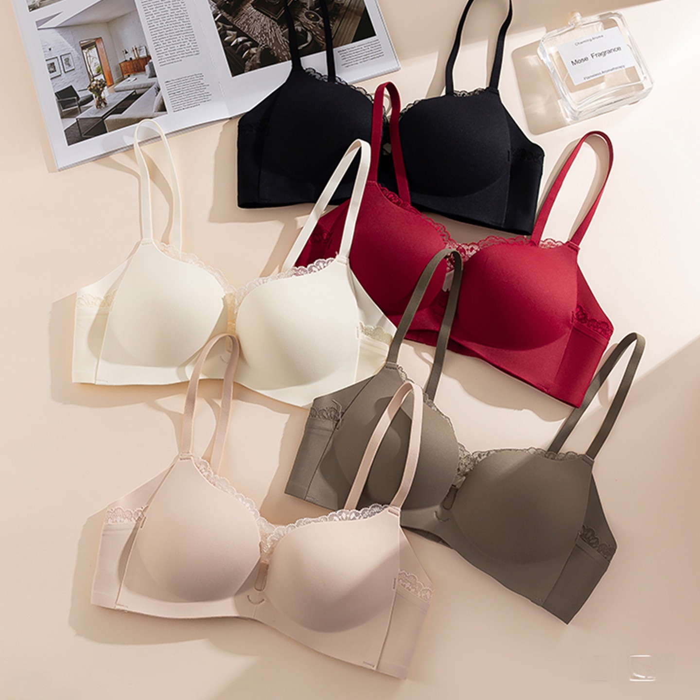 純粋なKUCLUTレースパームカップスモールチェストギャザー - Seamless Underwear Women のレビューと価格