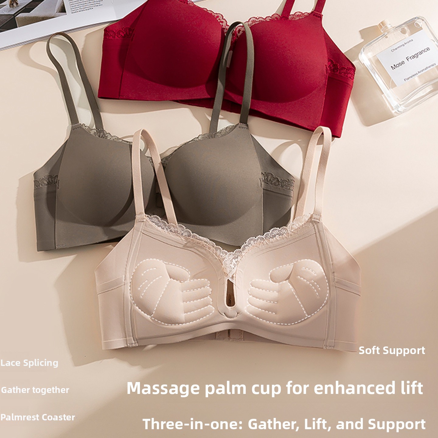 純粋なKUCLUTレースパームカップスモールチェストギャザー - Seamless Underwear Women のレビューと価格
