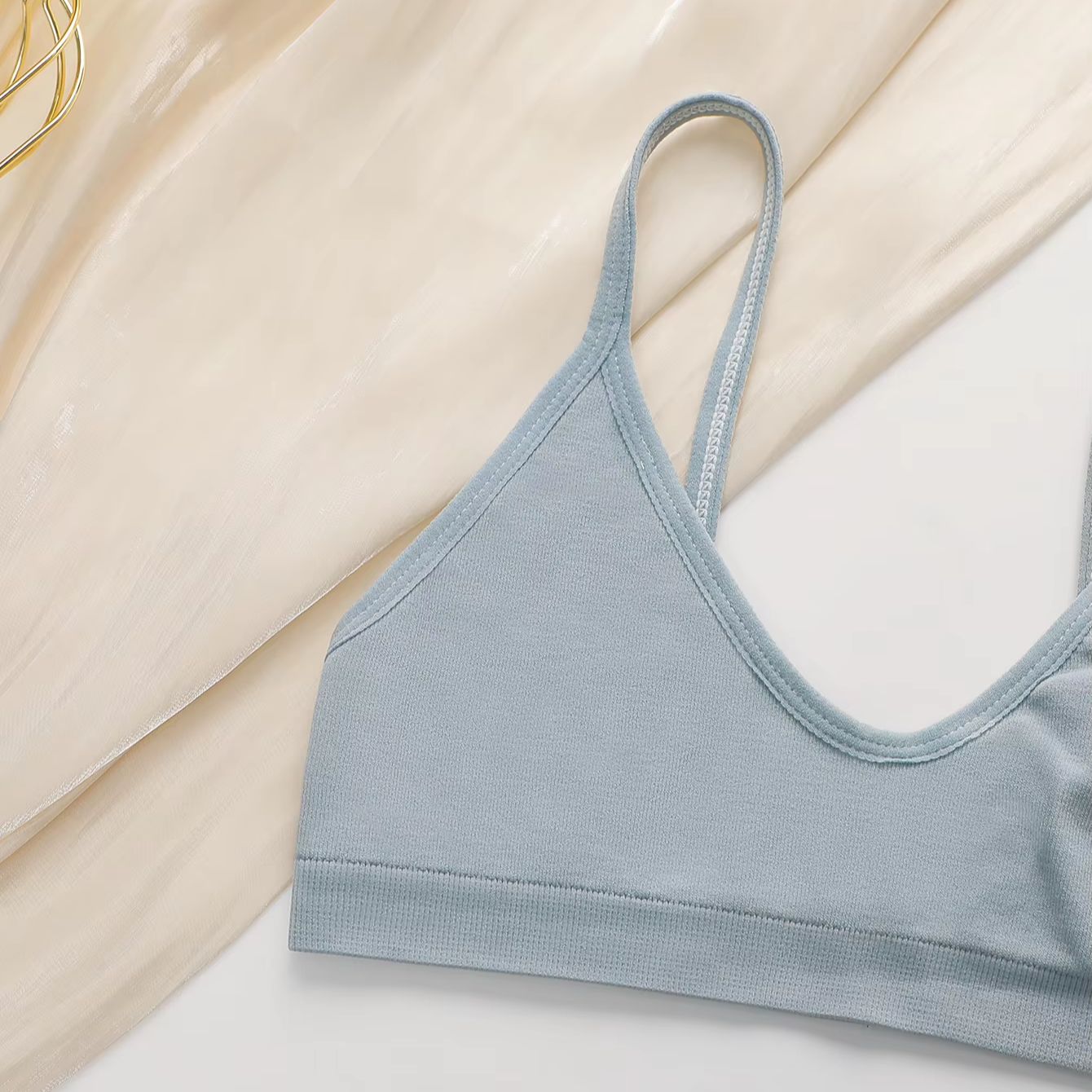 女性用シームレスワイヤレスブラ、無地ソフトブラレット、深いV - Bralette Wireless Soft のレビューと価格