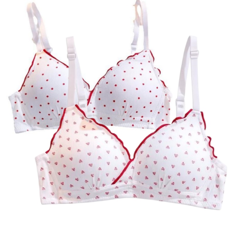 かわいいスイートワイヤレスブラセット、快適なソフトコットン三 - Bralette Wireless Soft のレビューと価格